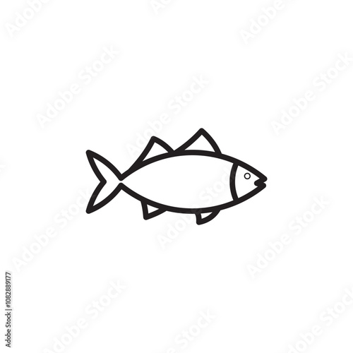 Fish thin line vector icon.