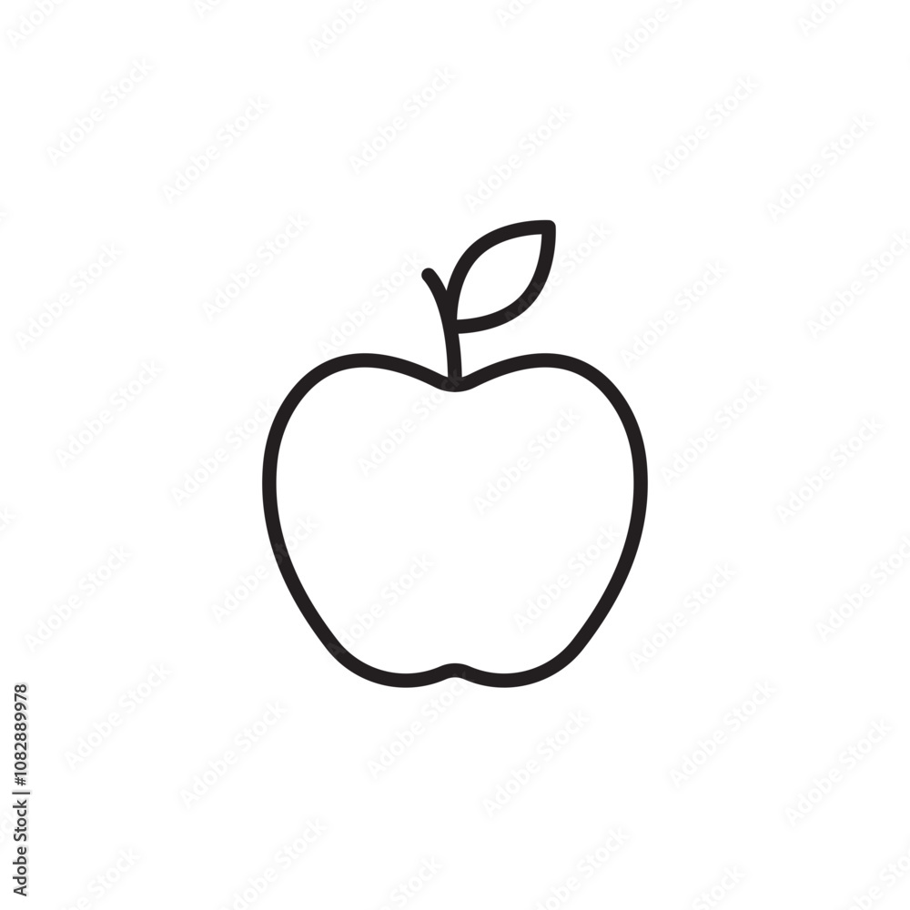 Apple thin line vector icon. Apple thin line vector icon.