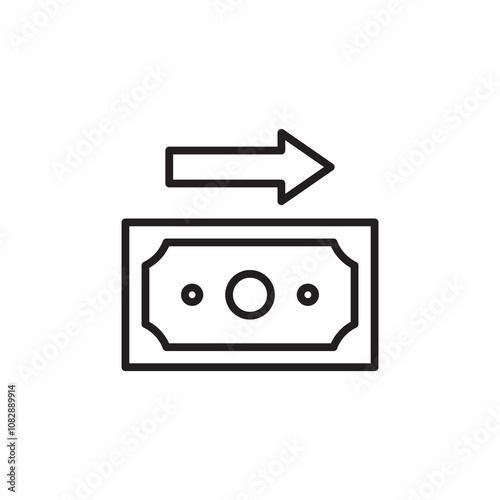 Send Money thin line vector icon.