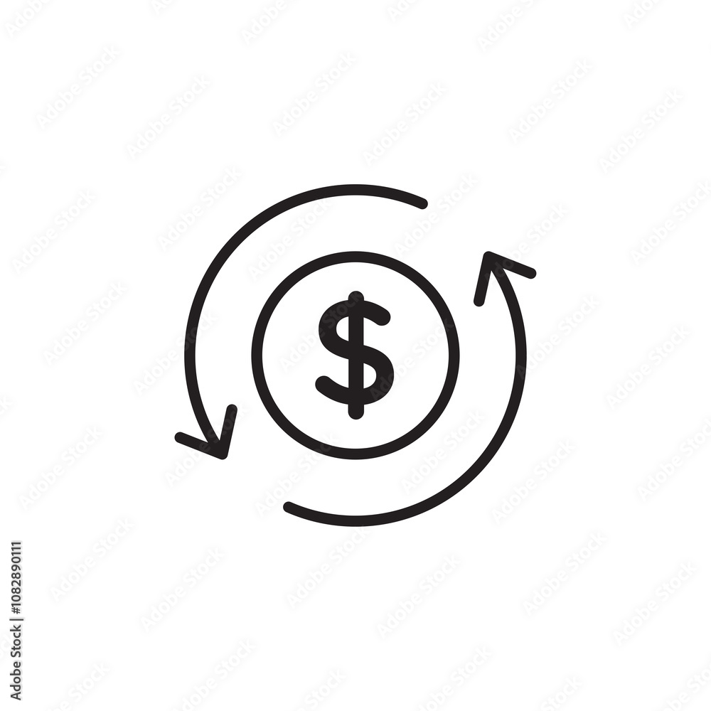 Turnover thin line vector icon. Turnover thin line vector icon.