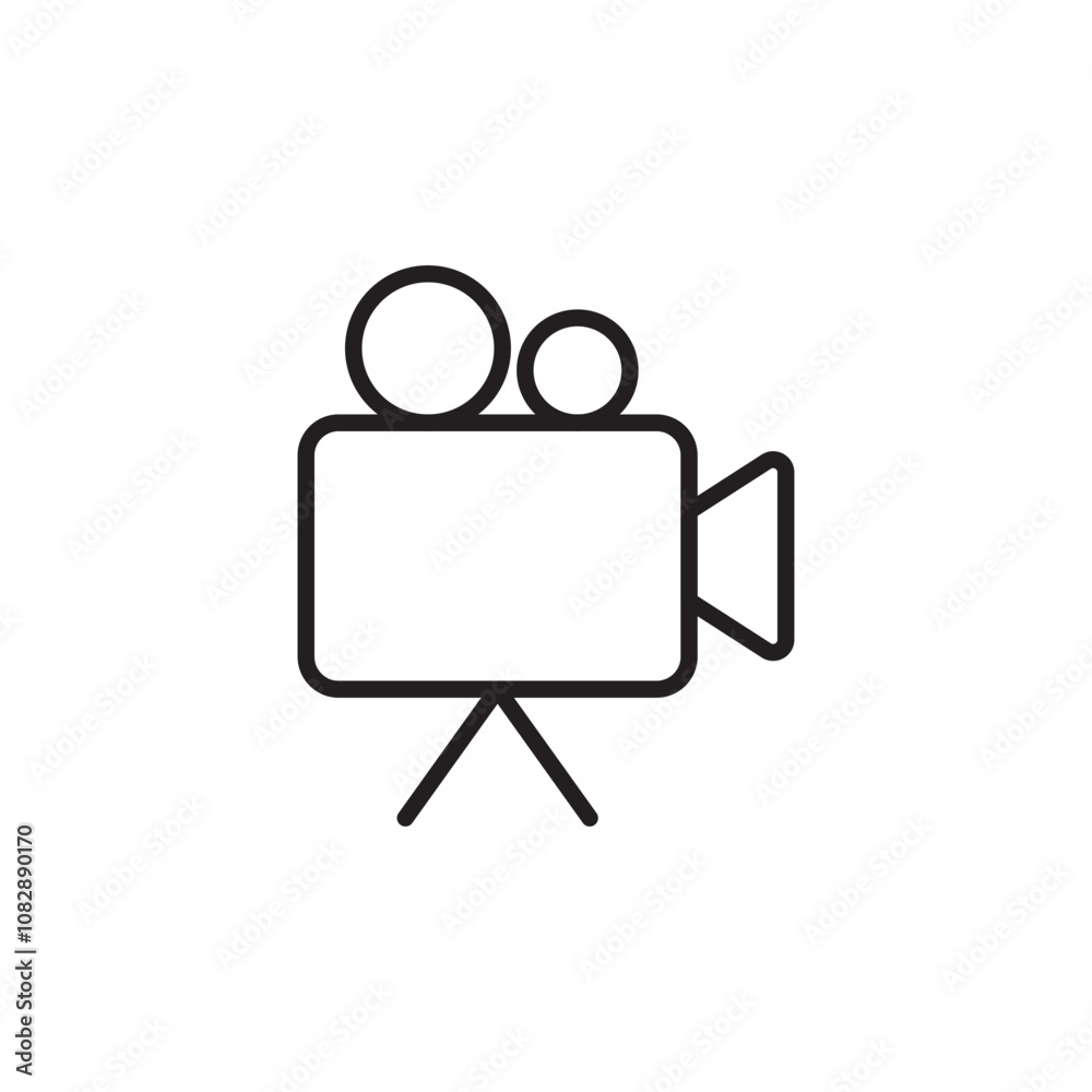 Video Camera thin line vector icon. Video Camera thin line vector icon.
