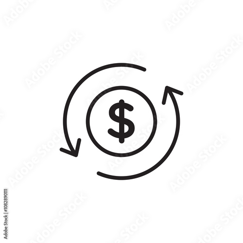 Turnover thin line vector icon.