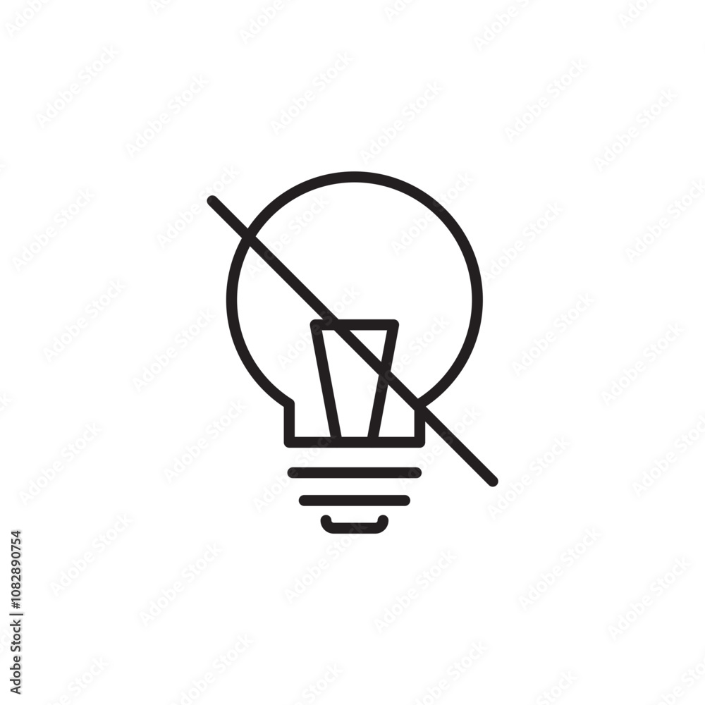 Light Off thin line vector icon. Light Off thin line vector icon.