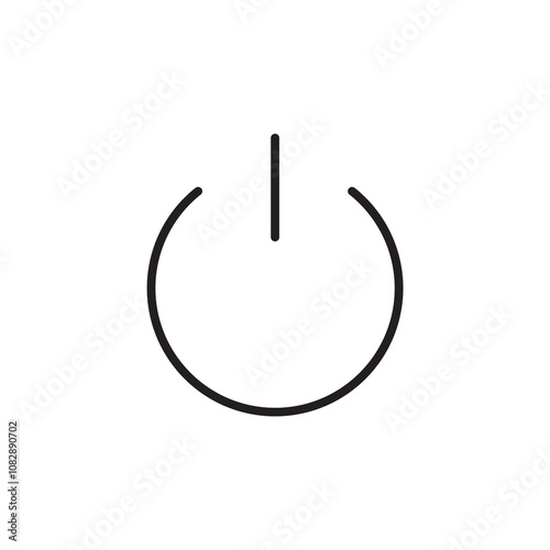 Button On/Off thin line vector icon.