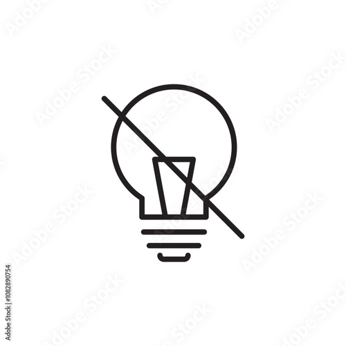 Light Off thin line vector icon.