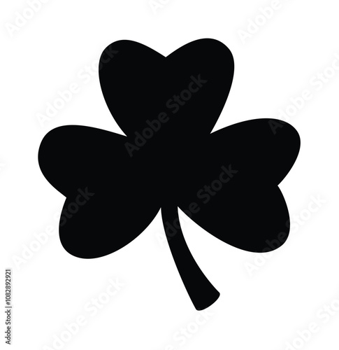 Clover leaf silhouette icon. Clipart image isolated on white background