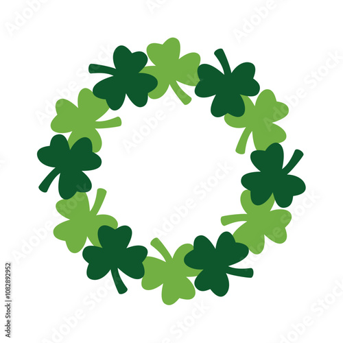 Lucky Clover wreath icon. Clipart image isolated on white background