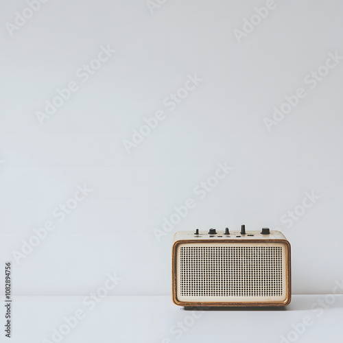 Retro radio on white background. Radio concept.