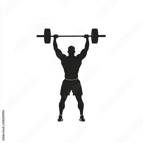A person lifting a barbell above their head during a weightlifting exercise in a gym setting focused on strength training