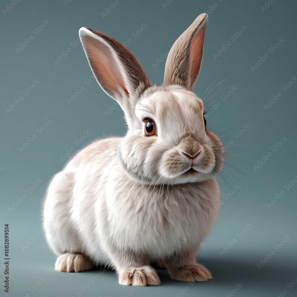 Obraz premium Real a cute rabbit. ultra realistic background solid or real image 