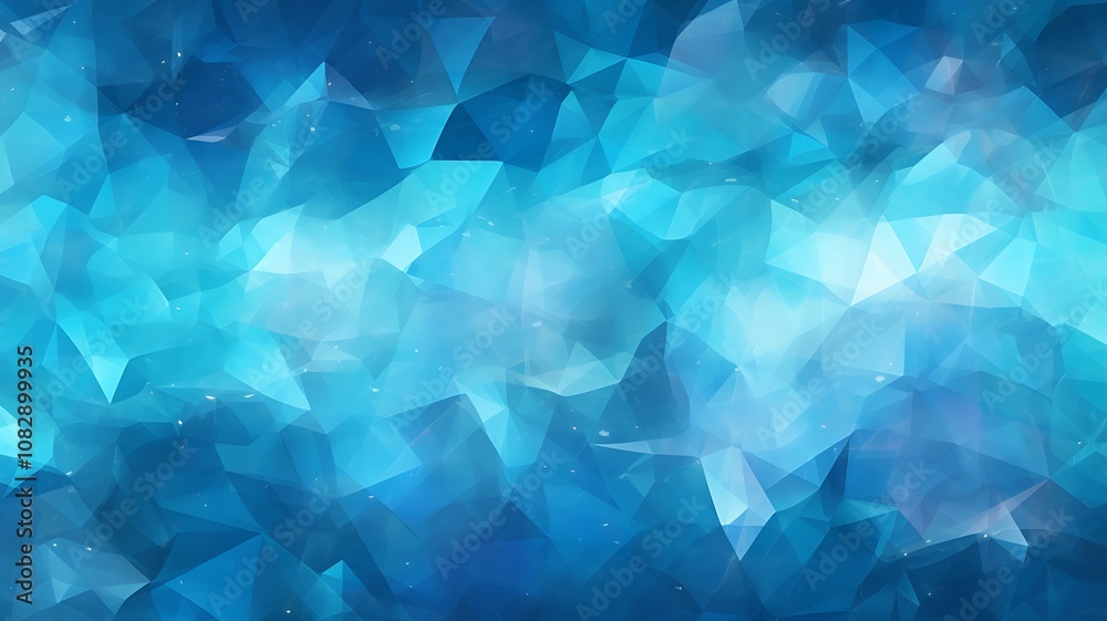 Obraz premium Cyan Triangular Shapes Form an Intricate and Vibrant Geometric Pattern 