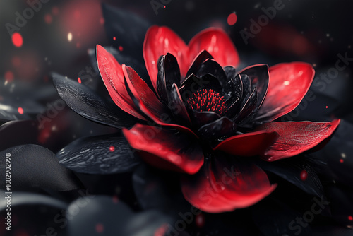 Black and red Flowers 