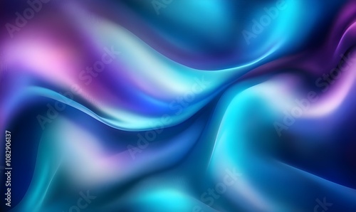 Abstract Elegance of Flowing Blue Fabric Texture and Reflective Waves