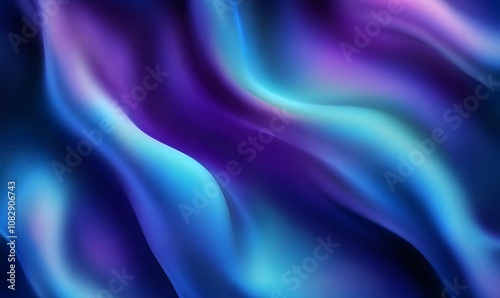 Abstract Elegance of Flowing Blue Fabric Texture and Reflective Waves