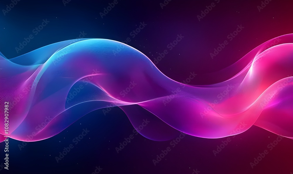 Abstract Elegance of Flowing Blue Fabric Texture and Reflective Waves