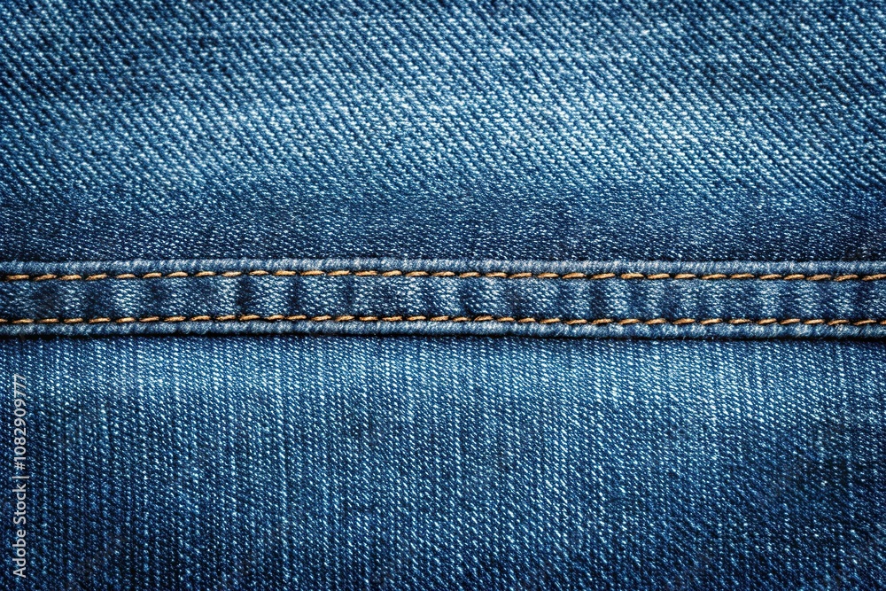Denim texture with horizontal seam, aerial view Denim texture with horizontal seam, aerial view