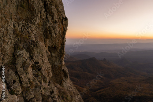 Photography Landscape distant outline of mountains at sunset in Georgia, wallpaper backgroun