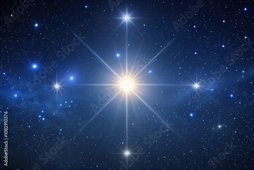 Bright star Vega shining in constellation Lyra High Angle view