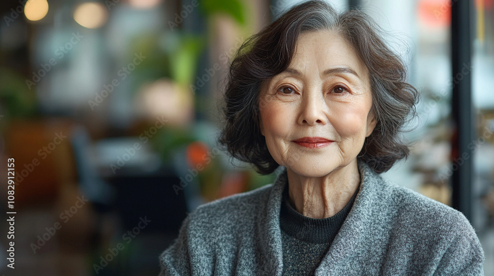 business photo of beautiful elderly Asian woman business photo of beautiful elderly Asian woman