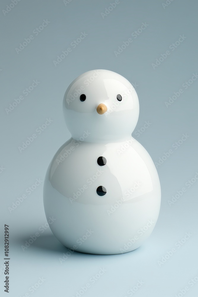 A simple snowman with black eyes, a carrot nose, and two black buttons on a blue background. A simple snowman with black eyes, a carrot nose, and two black buttons on a blue background.