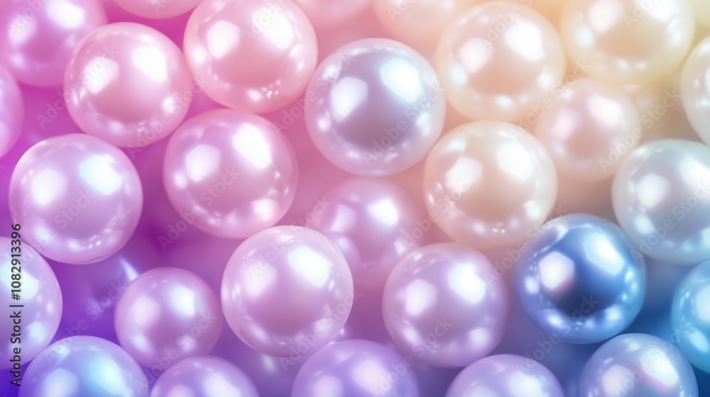 A Close-Up of Iridescent Pearls in Various Shades of Pastel A Close-Up of Iridescent Pearls in Various Shades of Pastel