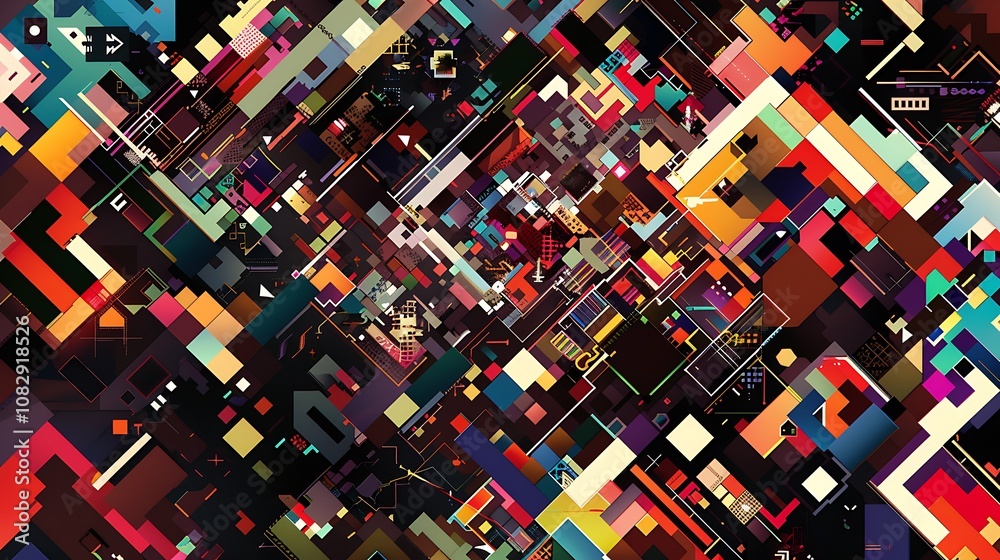 Luxurious Abstract Designs with Overlapping Rainbow and Geometric Layers Luxurious Abstract Designs with Overlapping Rainbow and Geometric Layers