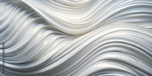 Abstract White Curved Lines 3D Render, abstract , architecture