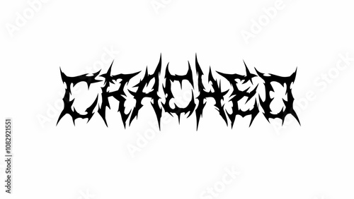 Cracked, vector logo with sharp, aggressive typography. Perfect for bands, album covers, merchandise, and dark-themed branding. Ideal for those seeking a bold, edgy design