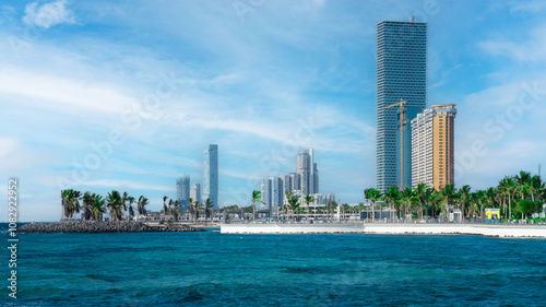 Photos beautiful Jeddah beach skyline landscape