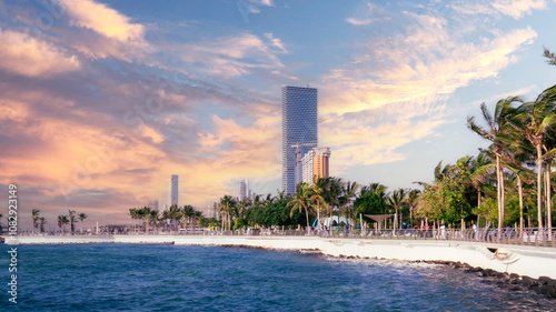 Jeddah Saudi Arabia Corniche Beach Seaview skyline landscape