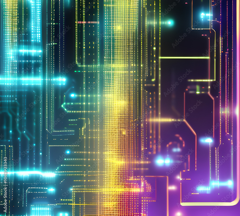 Fototapeta premium Blue tech lines universal background simple science and technology business line technology background.background vortex and use it as your wallpaper, posters and banners.Generative AI