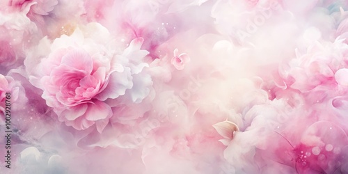 Soft Pink Floral Watercolor Background, Floral , Watercolor