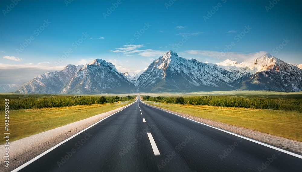 Naklejka premium road to the mountains