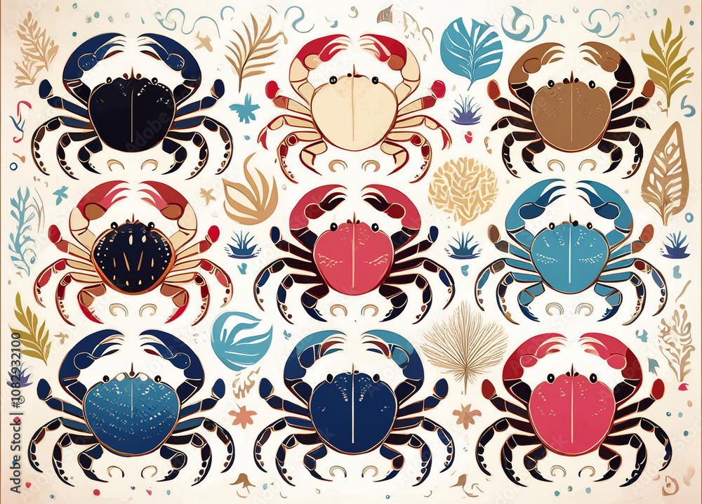 colorful crab pattern wallpaper colorful crab pattern wallpaper