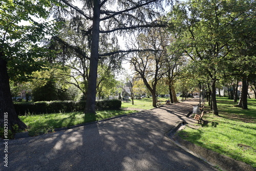 Le parc du colombier, parc public, ville de Alès, département du Gard, France photo