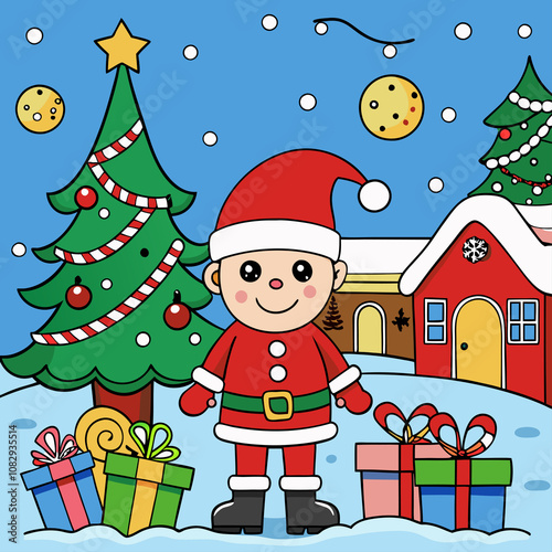 christmas card with santa claus