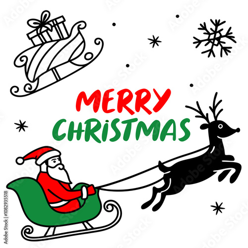 Christmas card with Santa Claus rhandir