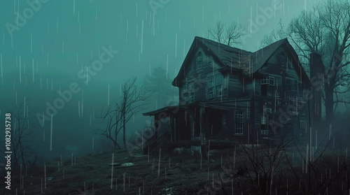 Old wooden house in the rain during quiet night with moody atmosphere
Seamless looping 4k time-lapse virtual video animation Generated AI