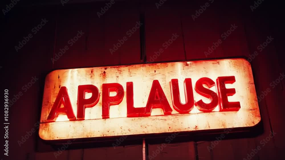 Flickering Applause Sign Boosts Audience Engagement Generative AI Stock ...