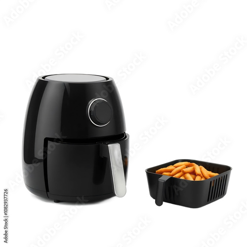 PNG A black minimal air fryer
