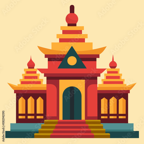 vector illustration of temple