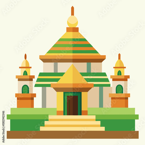 vector illustration of temple