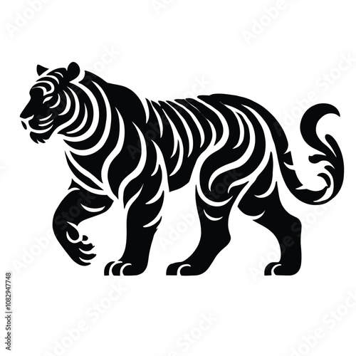 Tiger Silhouette Walking