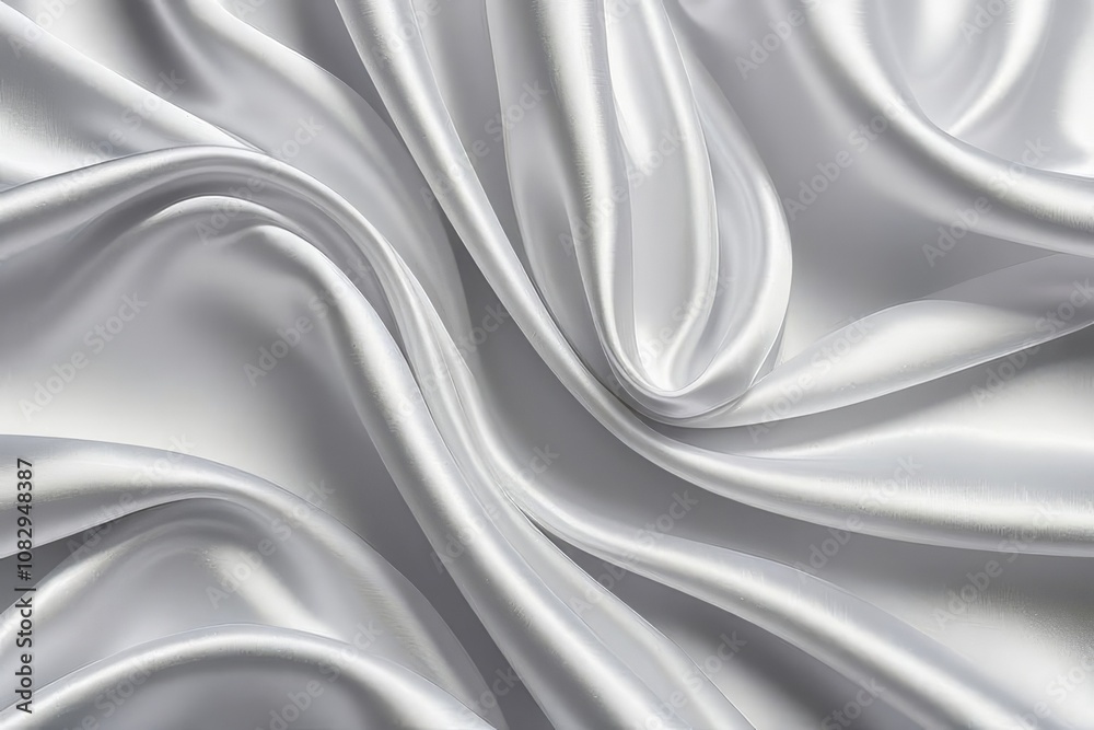 Smooth elegant white silk or satin luxury cloth texture can use as wedding background. Luxurious background design.