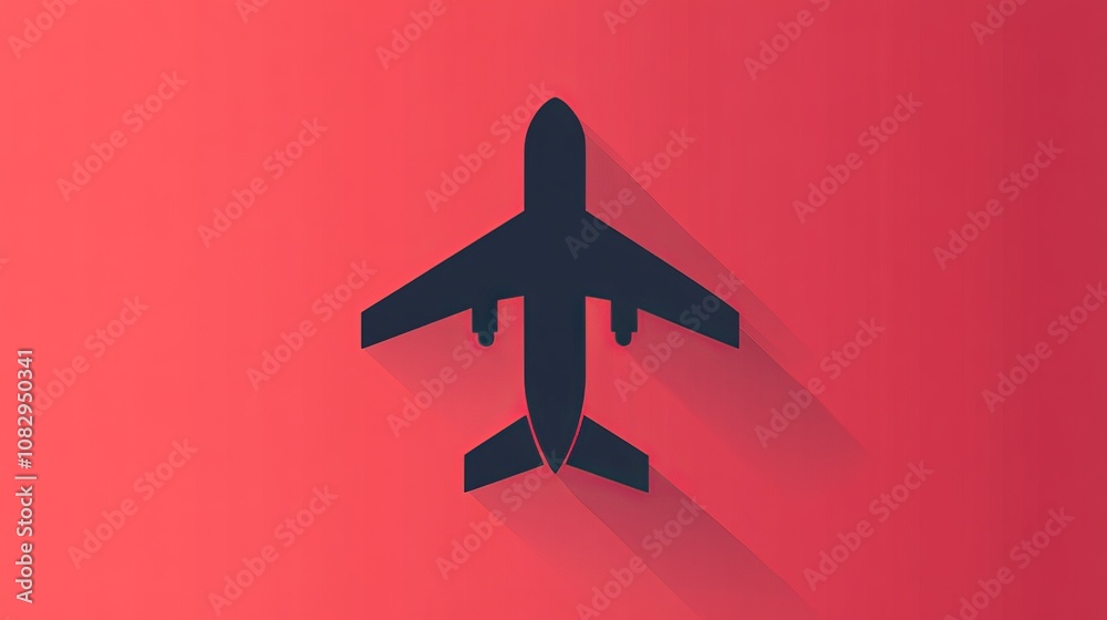 Airplane icon in flat style for travel and transport visuals. Airplane icon in flat style for travel and transport visuals.