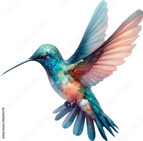 hummingbird in watercolor style