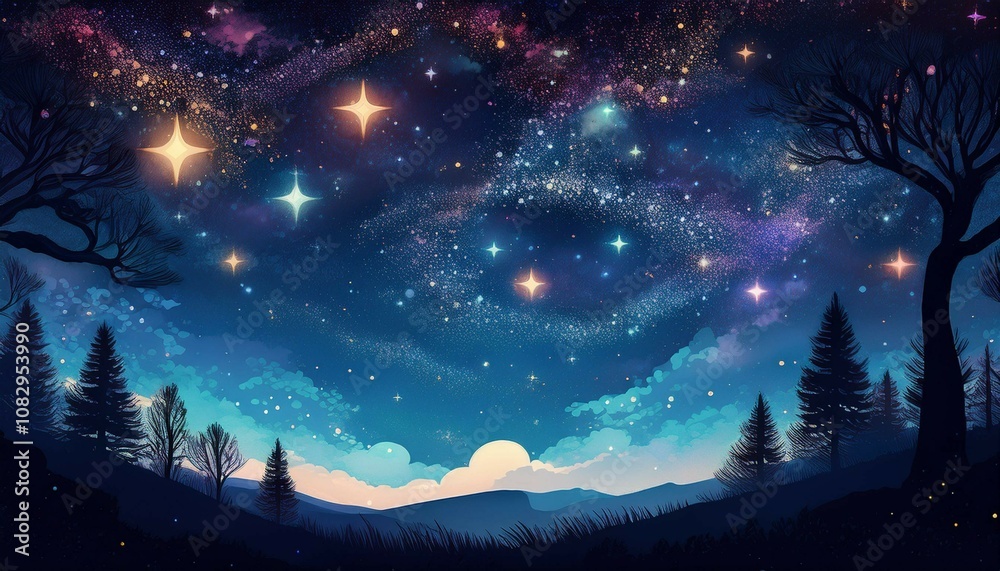 christmas night landscape christmas night landscape