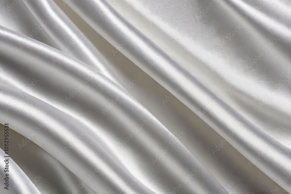 Smooth elegant white silk or satin luxury cloth texture can use as wedding background. Luxurious background design.