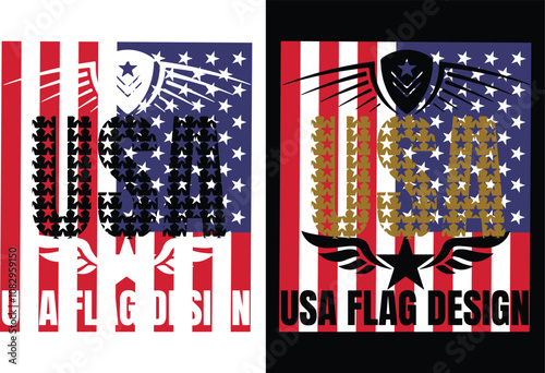 USA flag design USA t shirt design and graphics design