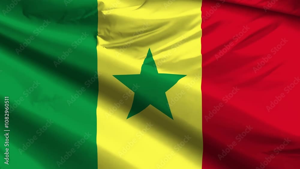 senegal flag moved by the wind